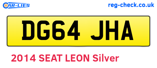 DG64JHA are the vehicle registration plates.