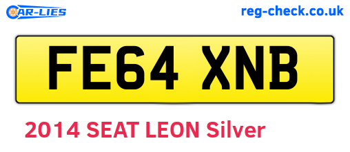 FE64XNB are the vehicle registration plates.