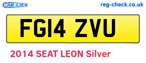 FG14ZVU are the vehicle registration plates.