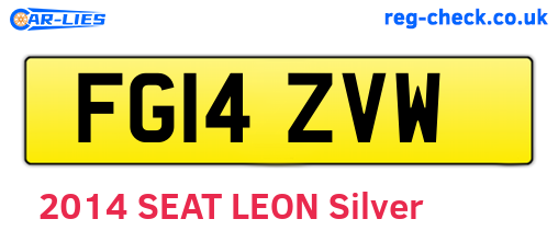 FG14ZVW are the vehicle registration plates.