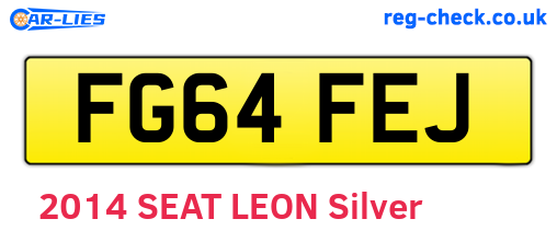 FG64FEJ are the vehicle registration plates.