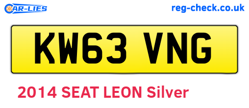 KW63VNG are the vehicle registration plates.