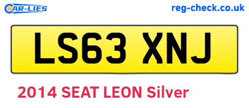 LS63XNJ are the vehicle registration plates.