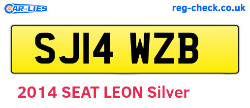 SJ14WZB are the vehicle registration plates.