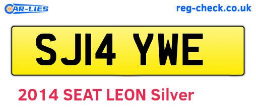 SJ14YWE are the vehicle registration plates.