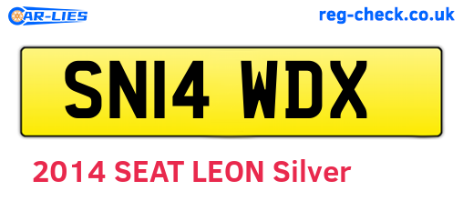 SN14WDX are the vehicle registration plates.
