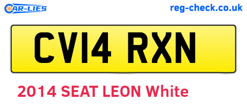 CV14RXN are the vehicle registration plates.