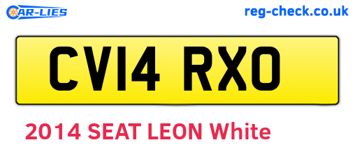 CV14RXO are the vehicle registration plates.