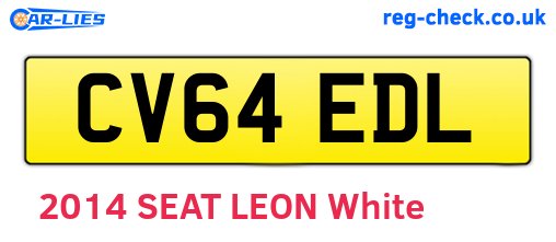 CV64EDL are the vehicle registration plates.