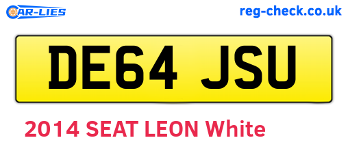 DE64JSU are the vehicle registration plates.