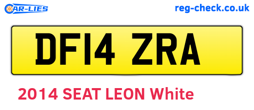 DF14ZRA are the vehicle registration plates.