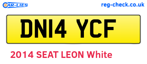 DN14YCF are the vehicle registration plates.