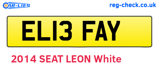 EL13FAY are the vehicle registration plates.