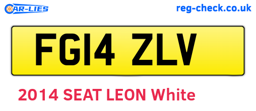 FG14ZLV are the vehicle registration plates.