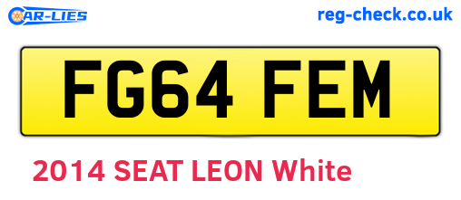 FG64FEM are the vehicle registration plates.