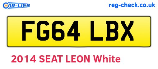FG64LBX are the vehicle registration plates.