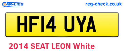 HF14UYA are the vehicle registration plates.