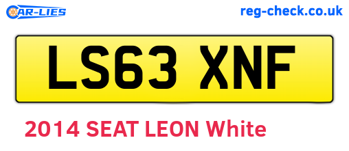 LS63XNF are the vehicle registration plates.