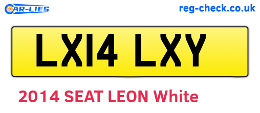 LX14LXY are the vehicle registration plates.