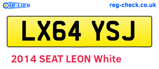 LX64YSJ are the vehicle registration plates.