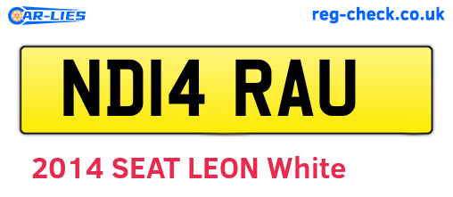 ND14RAU are the vehicle registration plates.