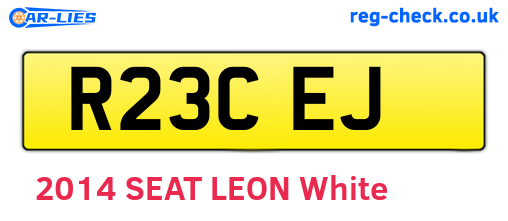 R23CEJ are the vehicle registration plates.
