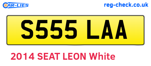 S555LAA are the vehicle registration plates.