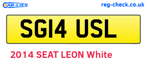 SG14USL are the vehicle registration plates.