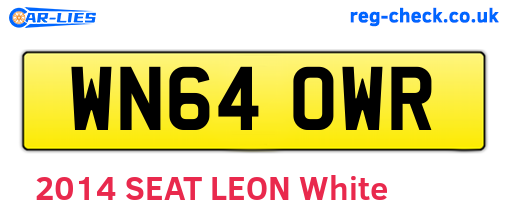 WN64OWR are the vehicle registration plates.