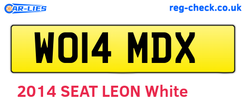 WO14MDX are the vehicle registration plates.