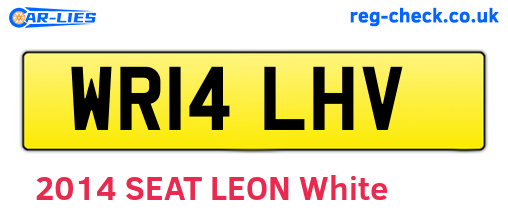 WR14LHV are the vehicle registration plates.