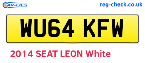 WU64KFW are the vehicle registration plates.