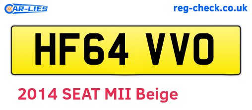 HF64VVO are the vehicle registration plates.