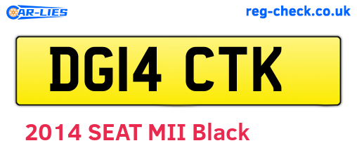 DG14CTK are the vehicle registration plates.