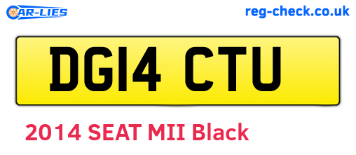 DG14CTU are the vehicle registration plates.