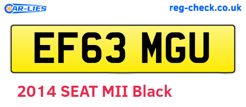 EF63MGU are the vehicle registration plates.