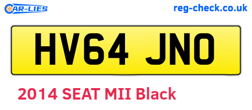 HV64JNO are the vehicle registration plates.