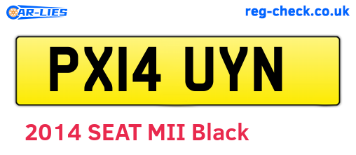 PX14UYN are the vehicle registration plates.