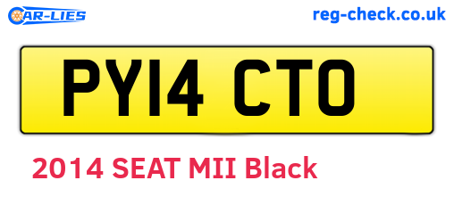 PY14CTO are the vehicle registration plates.