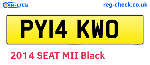 PY14KWO are the vehicle registration plates.