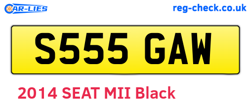 S555GAW are the vehicle registration plates.