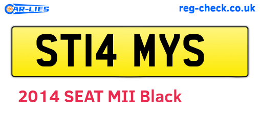 ST14MYS are the vehicle registration plates.