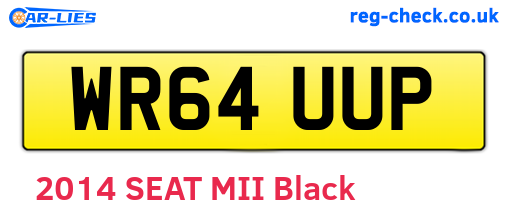 WR64UUP are the vehicle registration plates.
