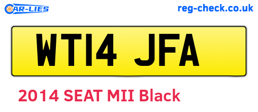WT14JFA are the vehicle registration plates.