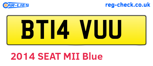BT14VUU are the vehicle registration plates.