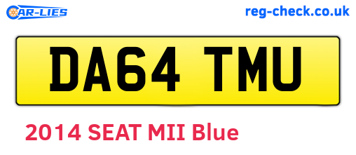 DA64TMU are the vehicle registration plates.