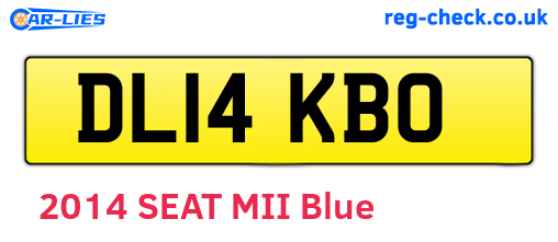 DL14KBO are the vehicle registration plates.