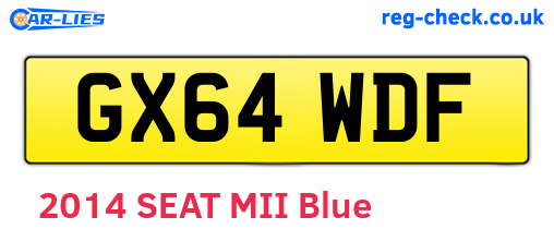 GX64WDF are the vehicle registration plates.