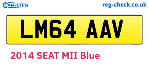 LM64AAV are the vehicle registration plates.