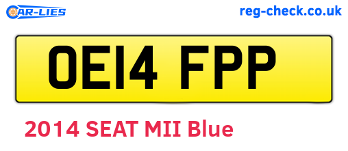 OE14FPP are the vehicle registration plates.
